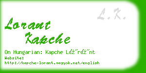 lorant kapche business card